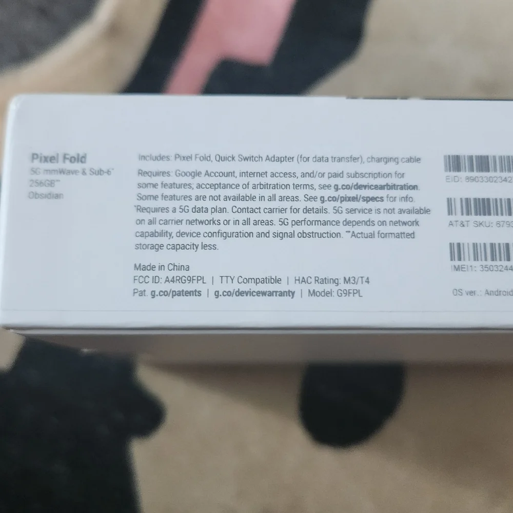 Google Pixel Fold Black Foldable Smartphone - Pixel Fold (Sealed) 256GB